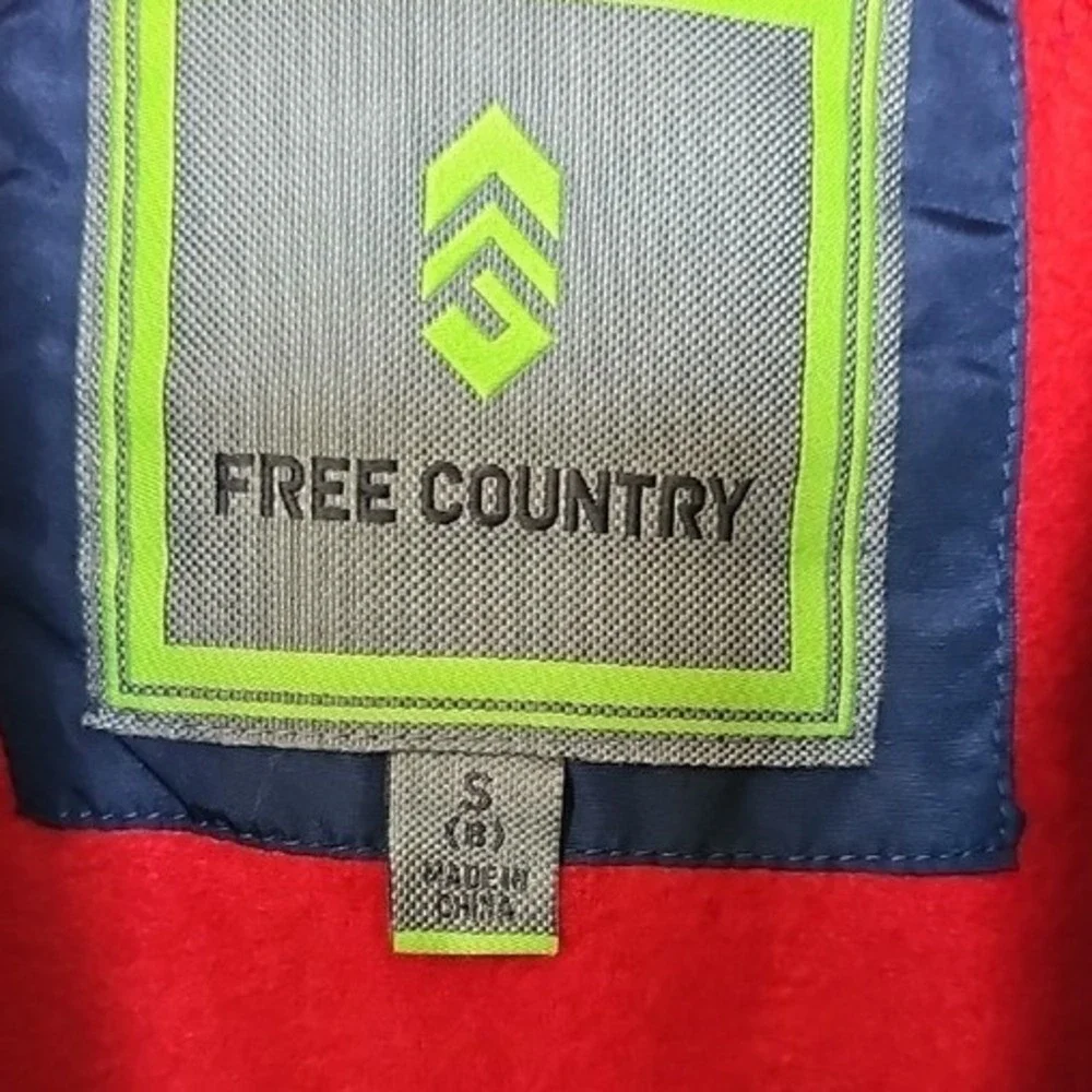 Free Country Boys Navy Blue Fleece Lined Puffer Jacket Detachable Hood Size S 8